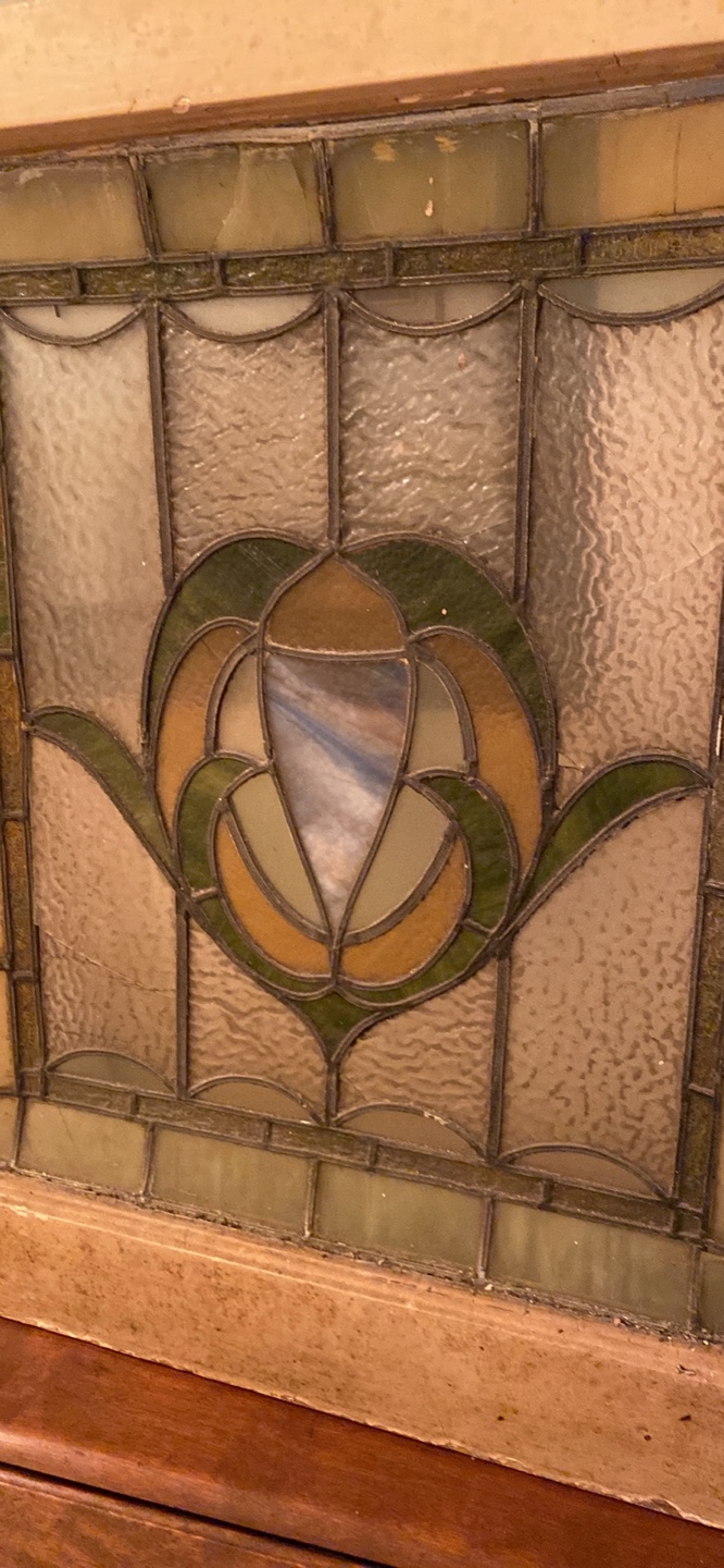 Antique Stained Glass Window fair condition - photo 3