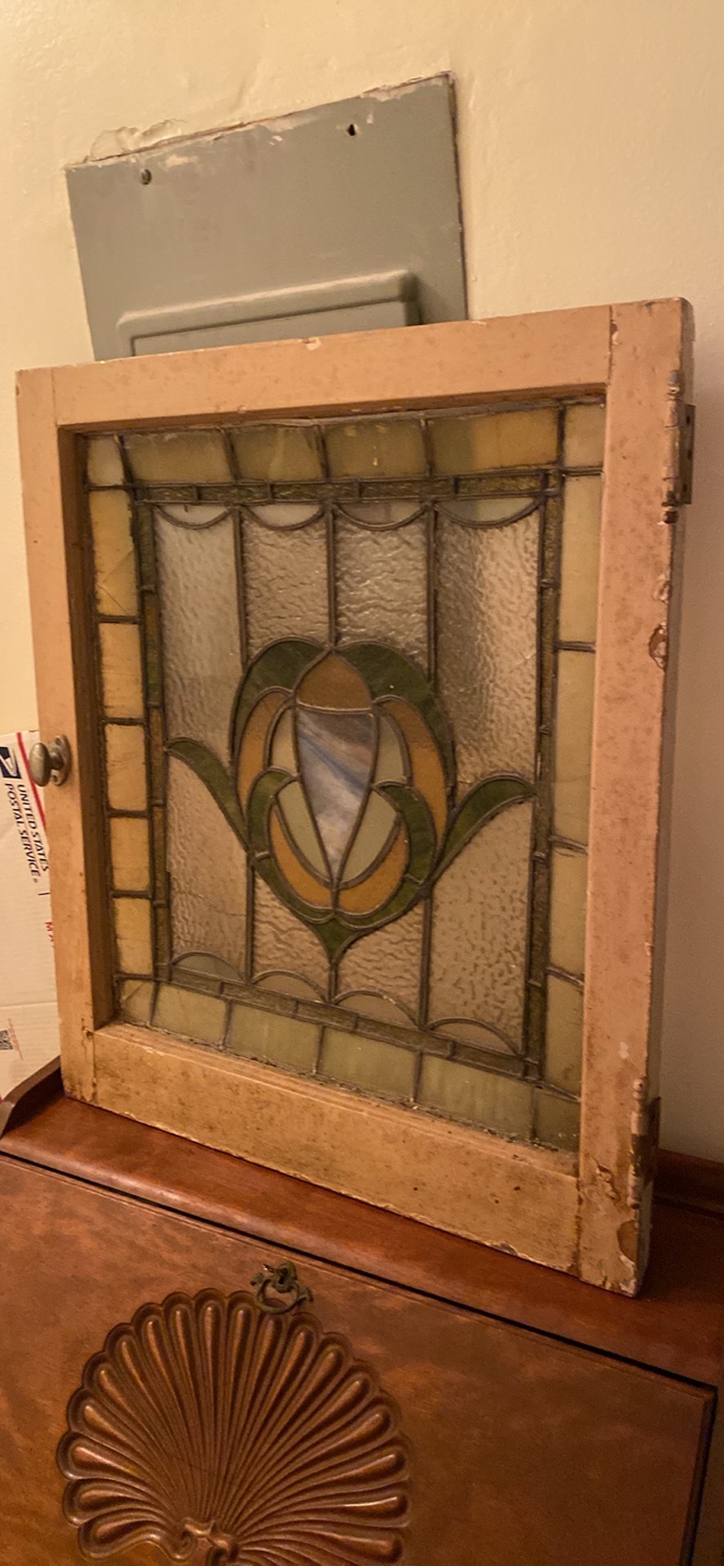 Antique Stained Glass Window fair condition