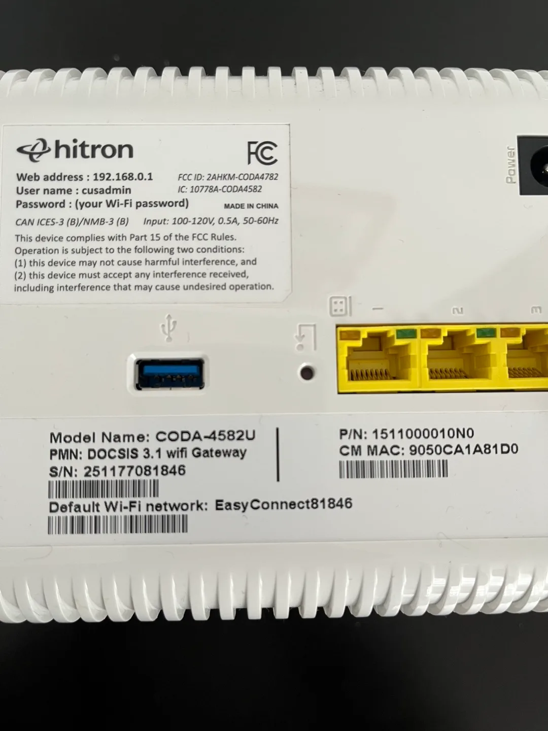 Hitron CODA-4582U WiFi Gateway image indicator(8)