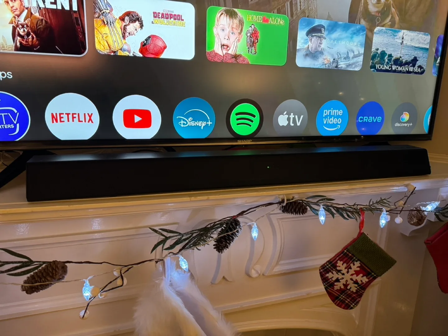 Sharp smart TV 55” 4K + goggle chrome + sound bar image indicator(4)