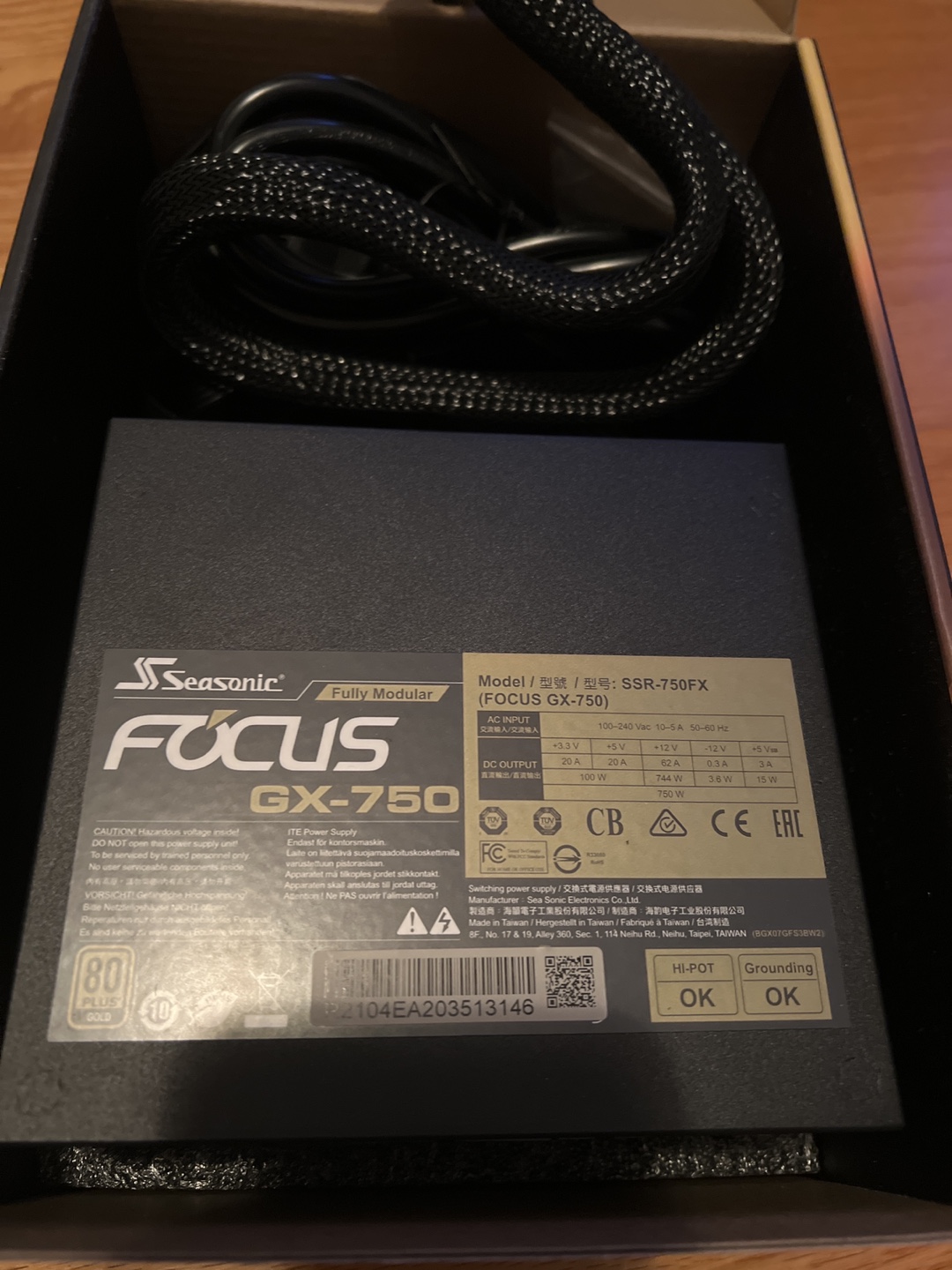 Seasonic Focus GX-750 750W Fully Modular PSU