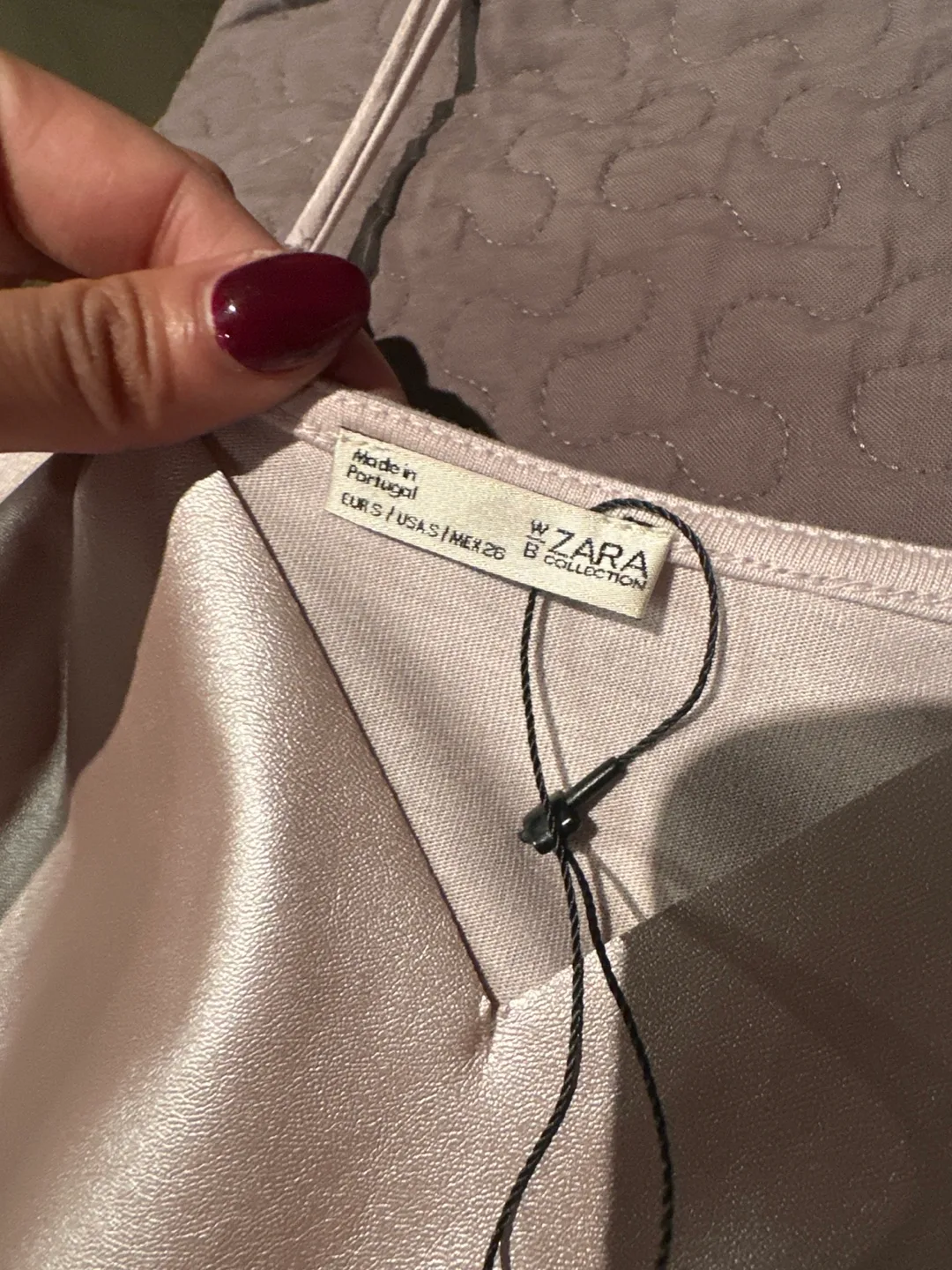 Zara Satin Top with Lace Trim image indicator(2)