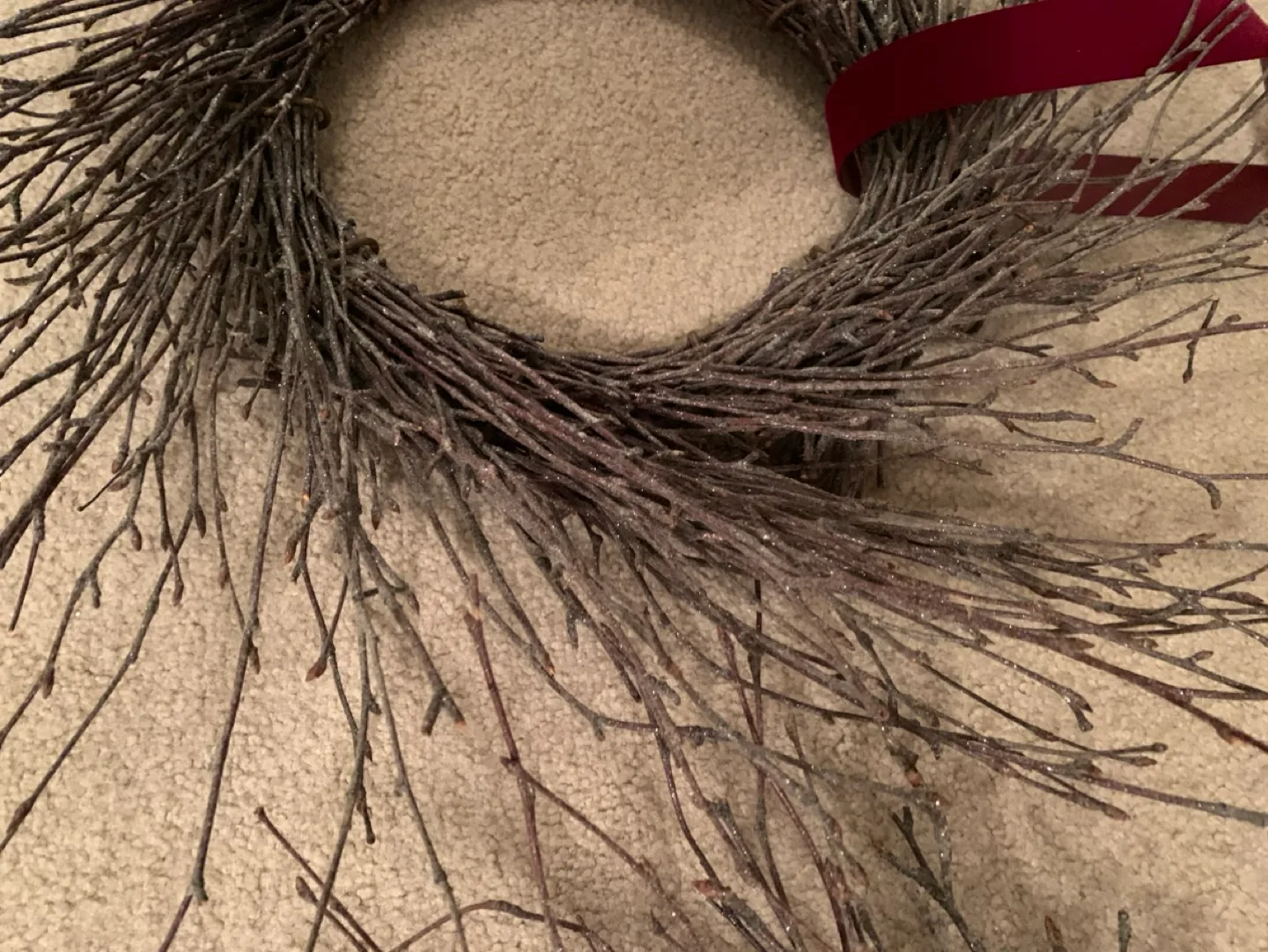 Brand new large natural twig wreaths w/ribbon image indicator(5)