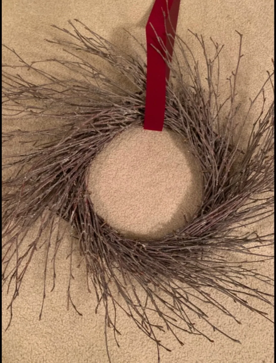 Brand new large natural twig wreaths w/ribbon image indicator(6)