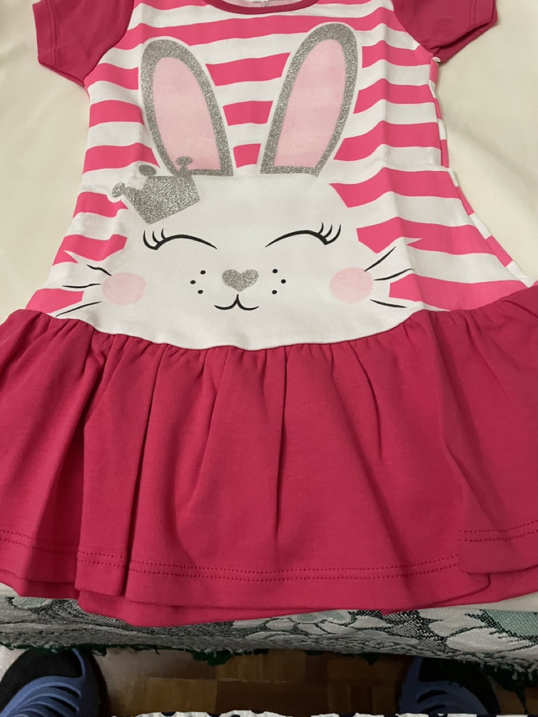 Pink and White Striped Bunny Dress - photo 4