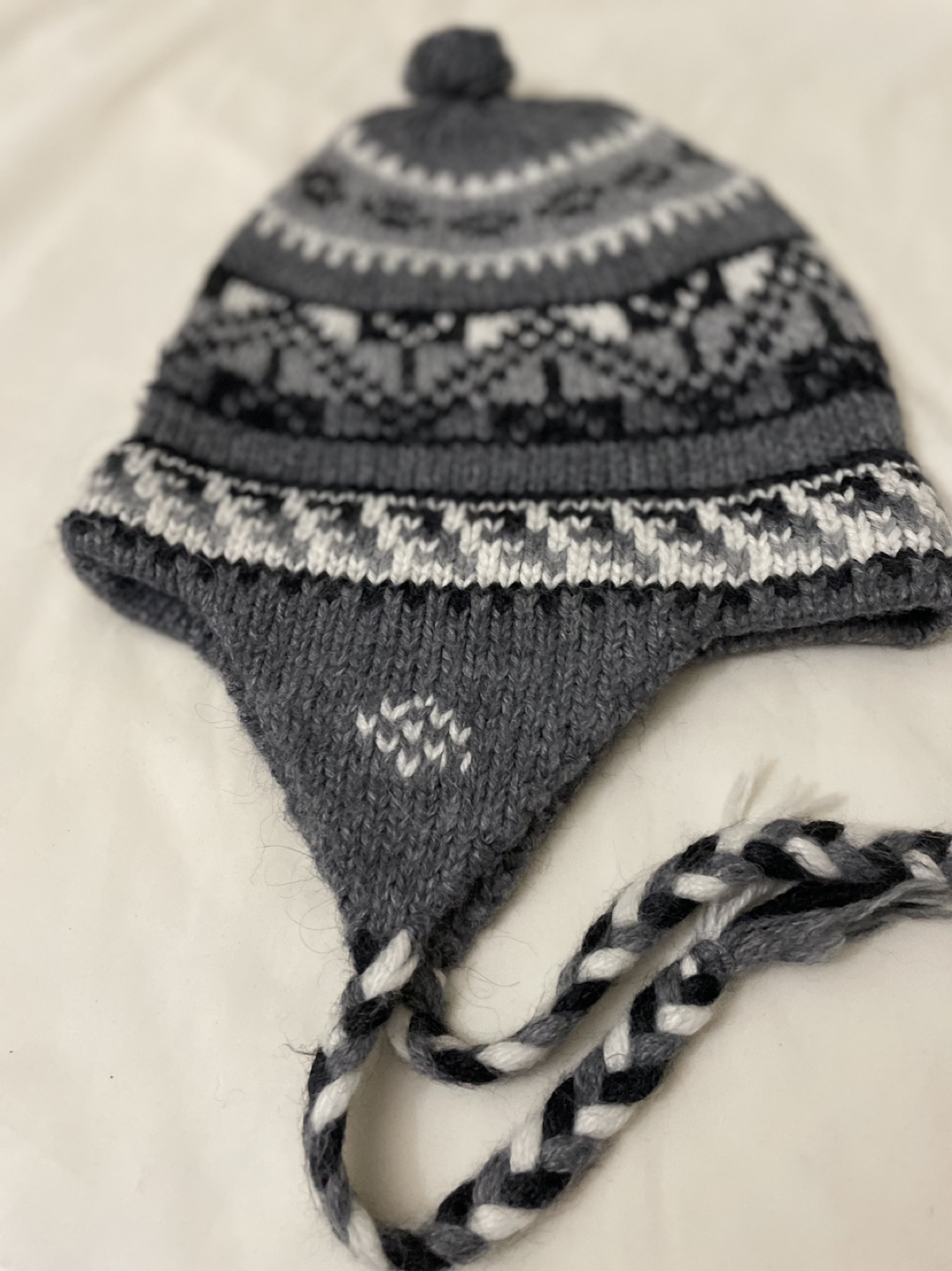 Alpaca Camargo Grey & White Winter Hat - photo 4