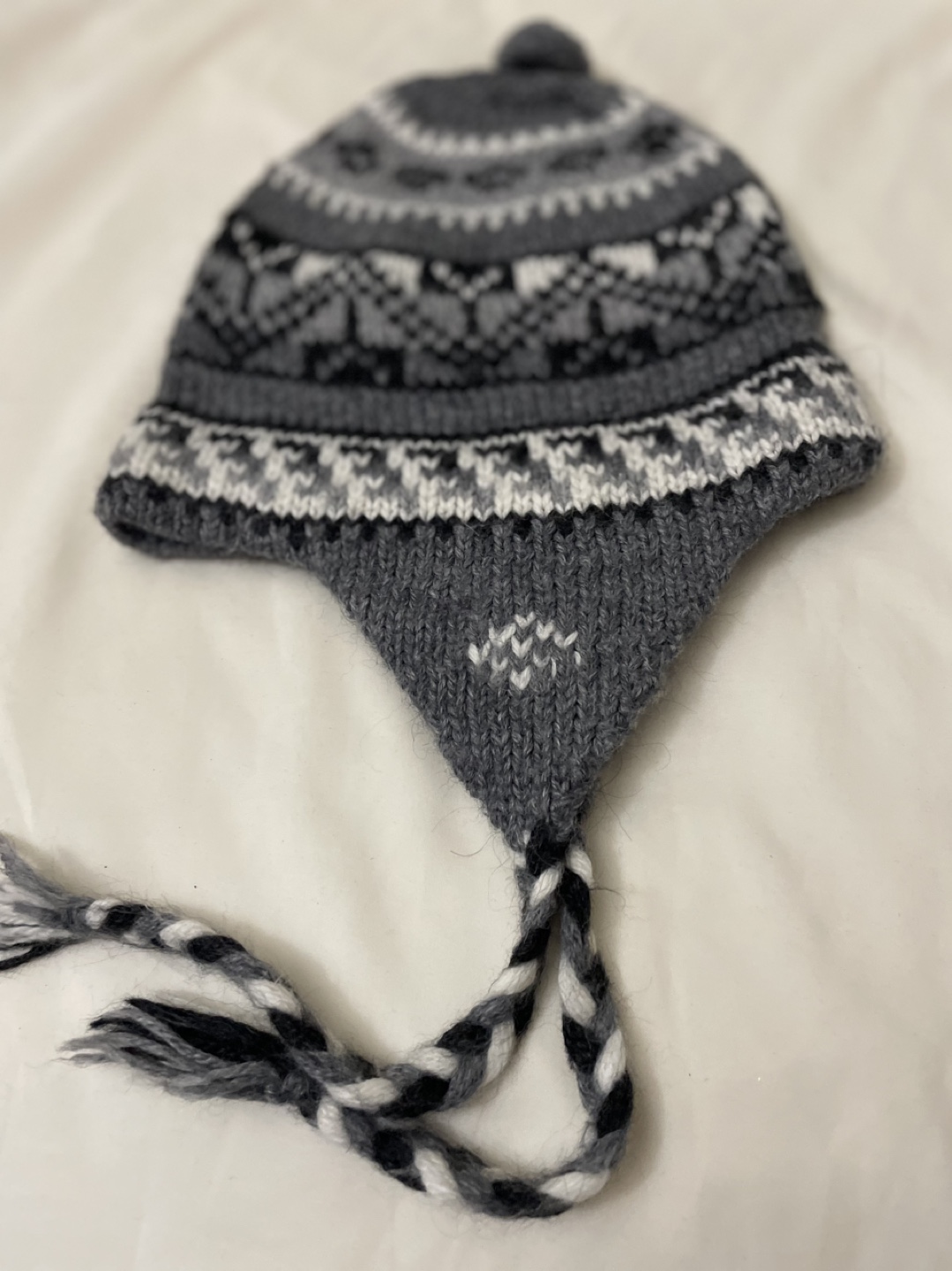 Alpaca Camargo Grey & White Winter Hat - photo 3
