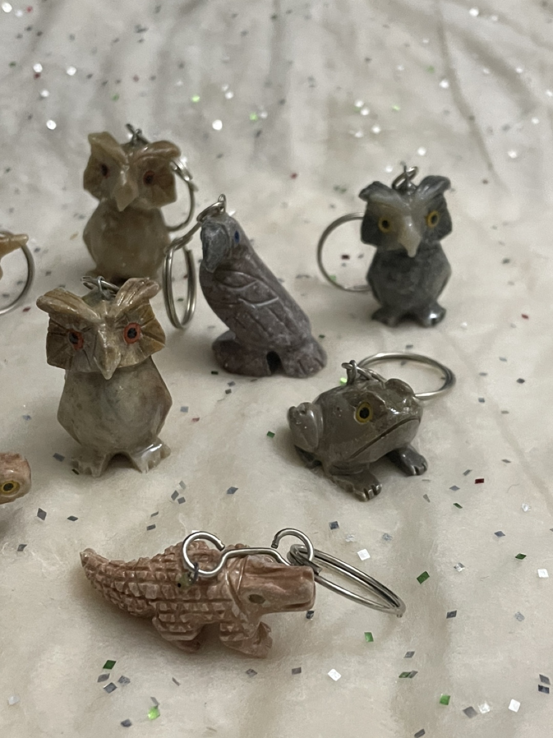 Stone Animal Keychains