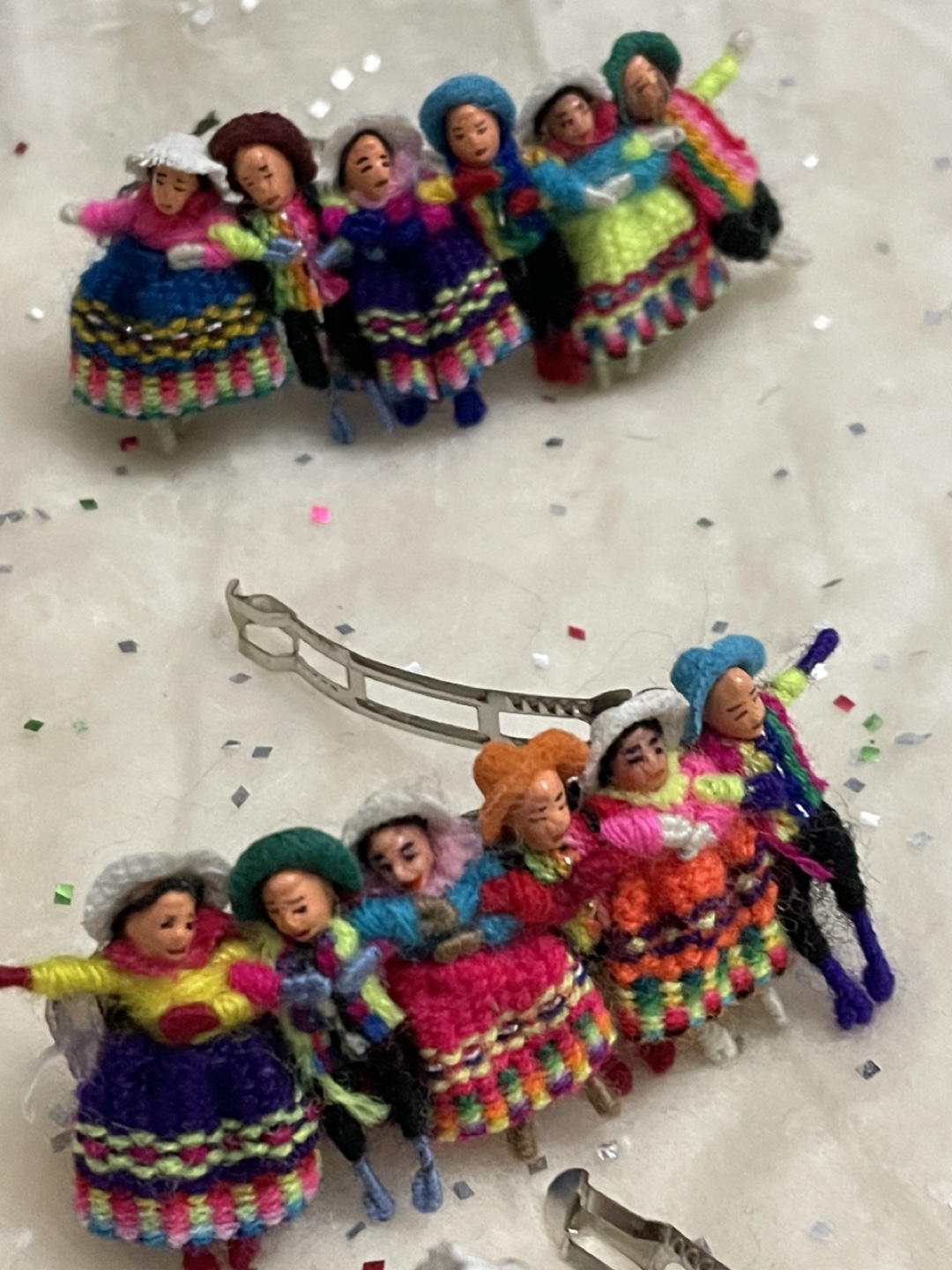 Set of 12 Peruvian Doll Hair Clips