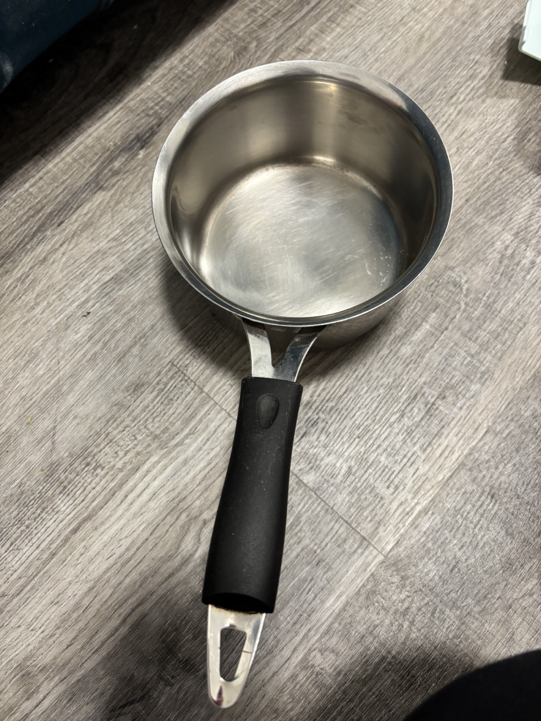 Stainless Steel Saucepan with Black Handle