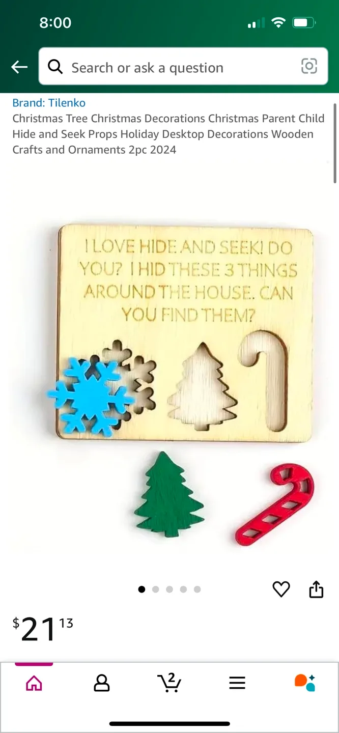 Brand New Wooden Christmas Hide and Seek Ornament image indicator(3)