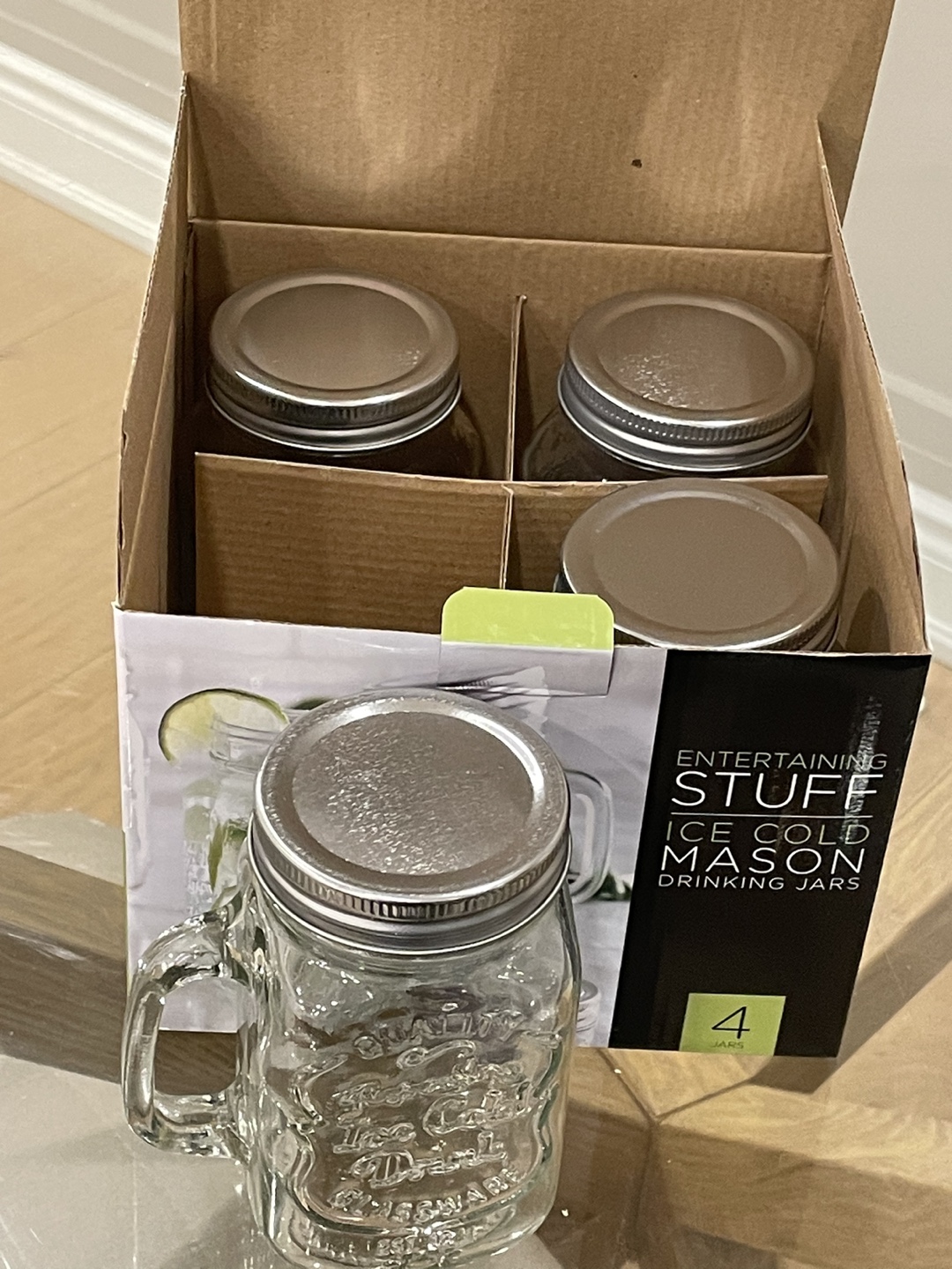 Set of 4 Mason Drinking Jars