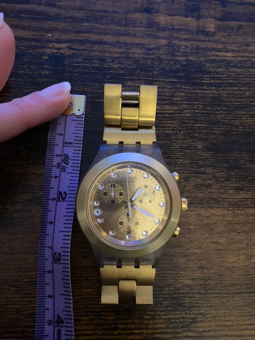 Swatch Diaphane Gold Chronograph Watch image indicator(6)