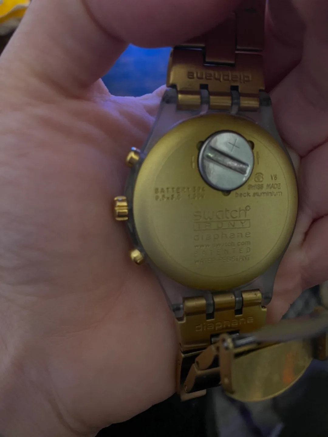 Swatch Diaphane Gold Chronograph Watch image indicator(4)