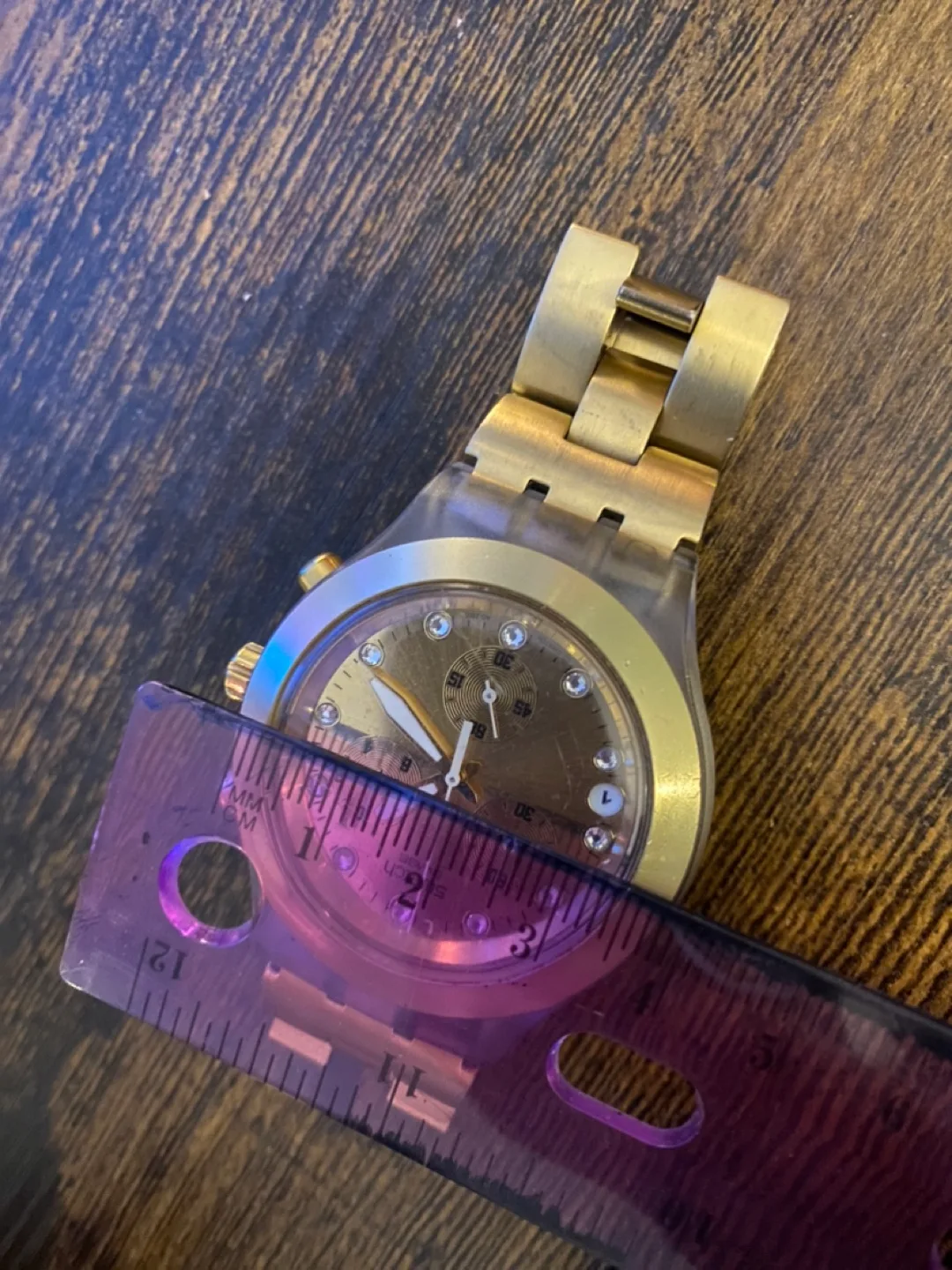 Swatch Diaphane Gold Chronograph Watch image indicator(8)