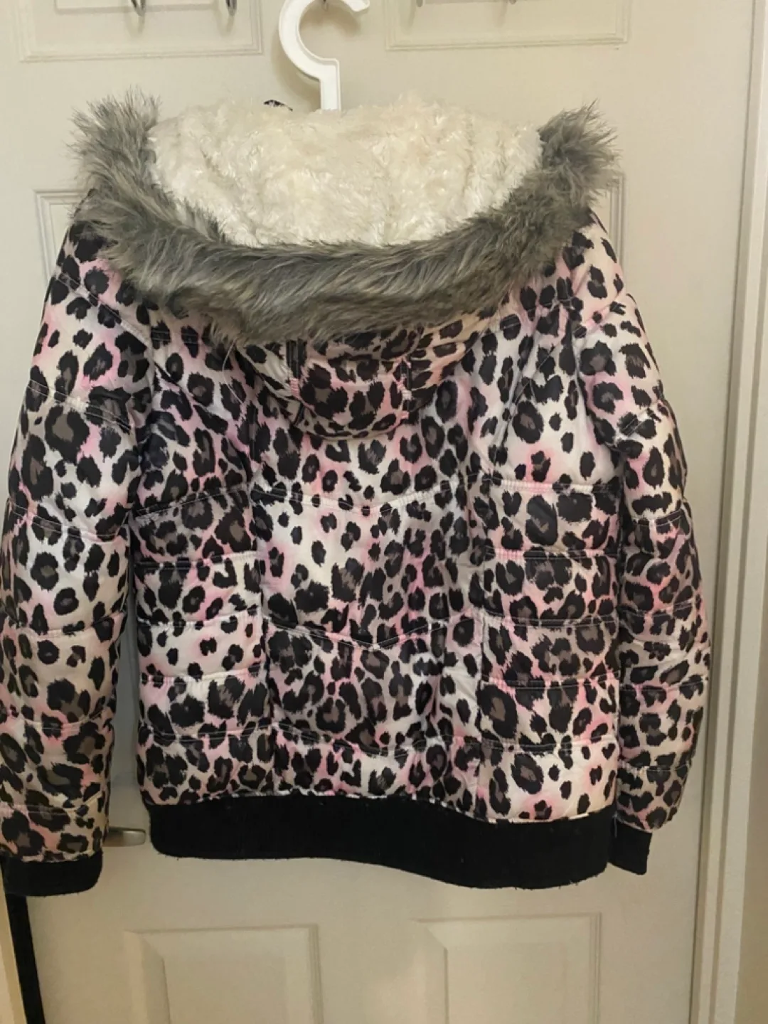 Justice Girls Leopard Print Winter Jacket Size 16/18 image indicator(3)