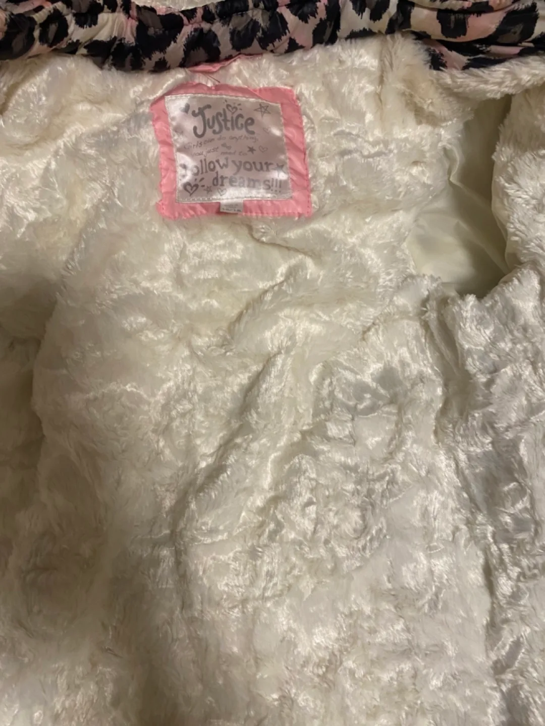 Justice Girls Leopard Print Winter Jacket Size 16/18 image indicator(4)