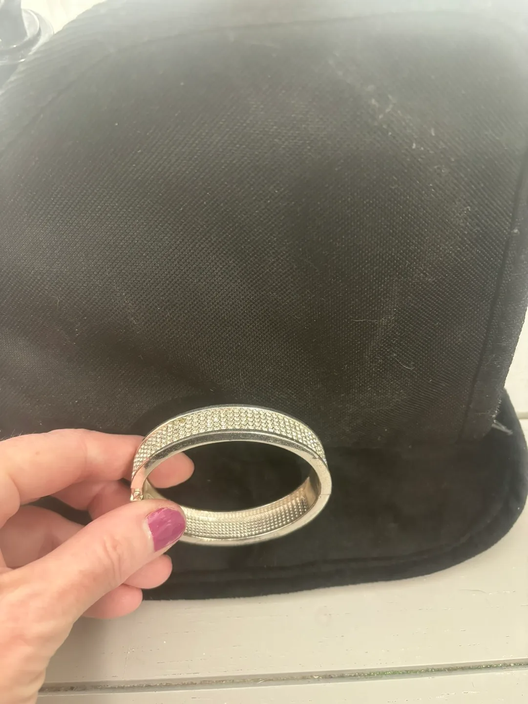 Silver Crystal Bangle Bracelet thumbnail