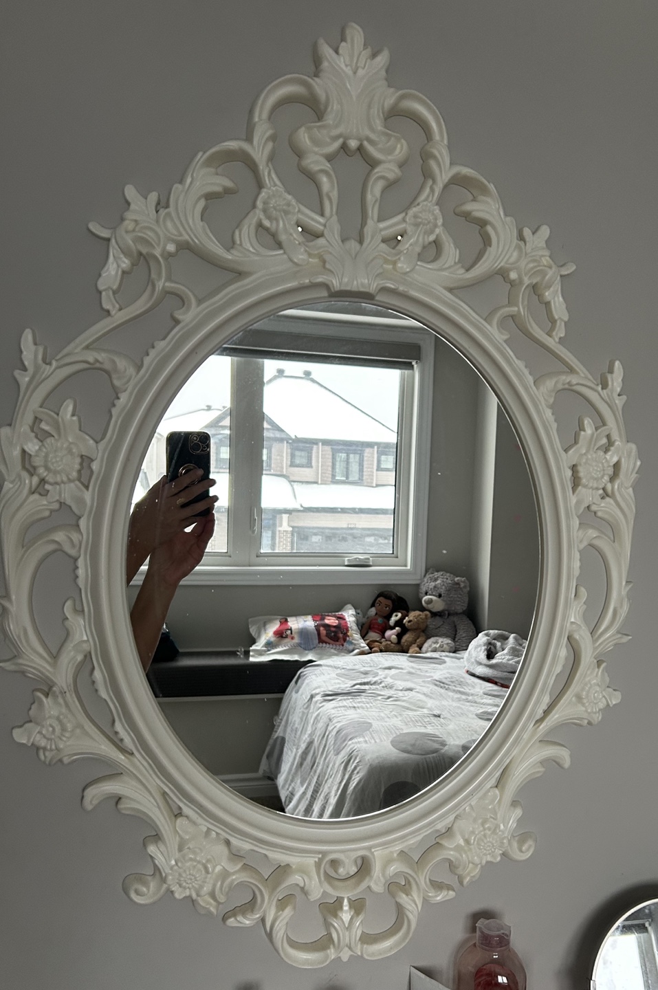 Ornate White Mirror