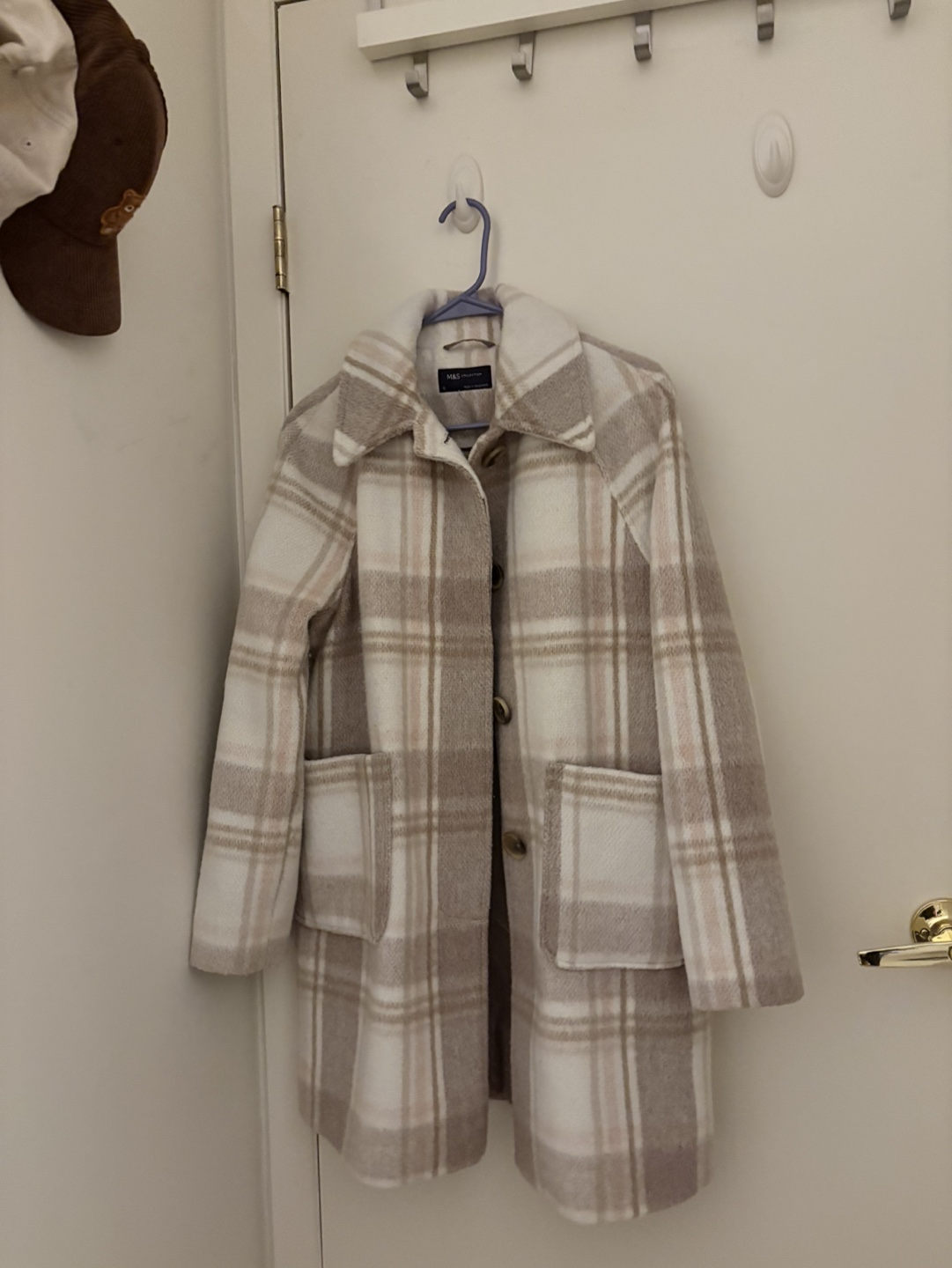 M&S Collection Plaid Thick Coat