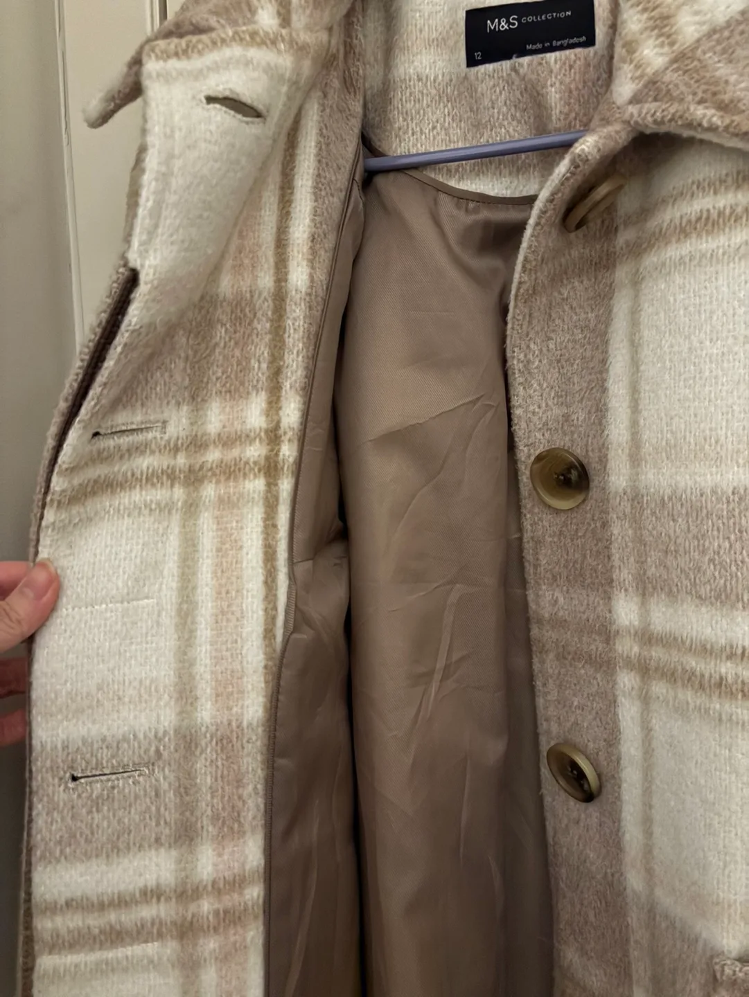 M&S Collection Plaid Thick Coat image indicator(3)