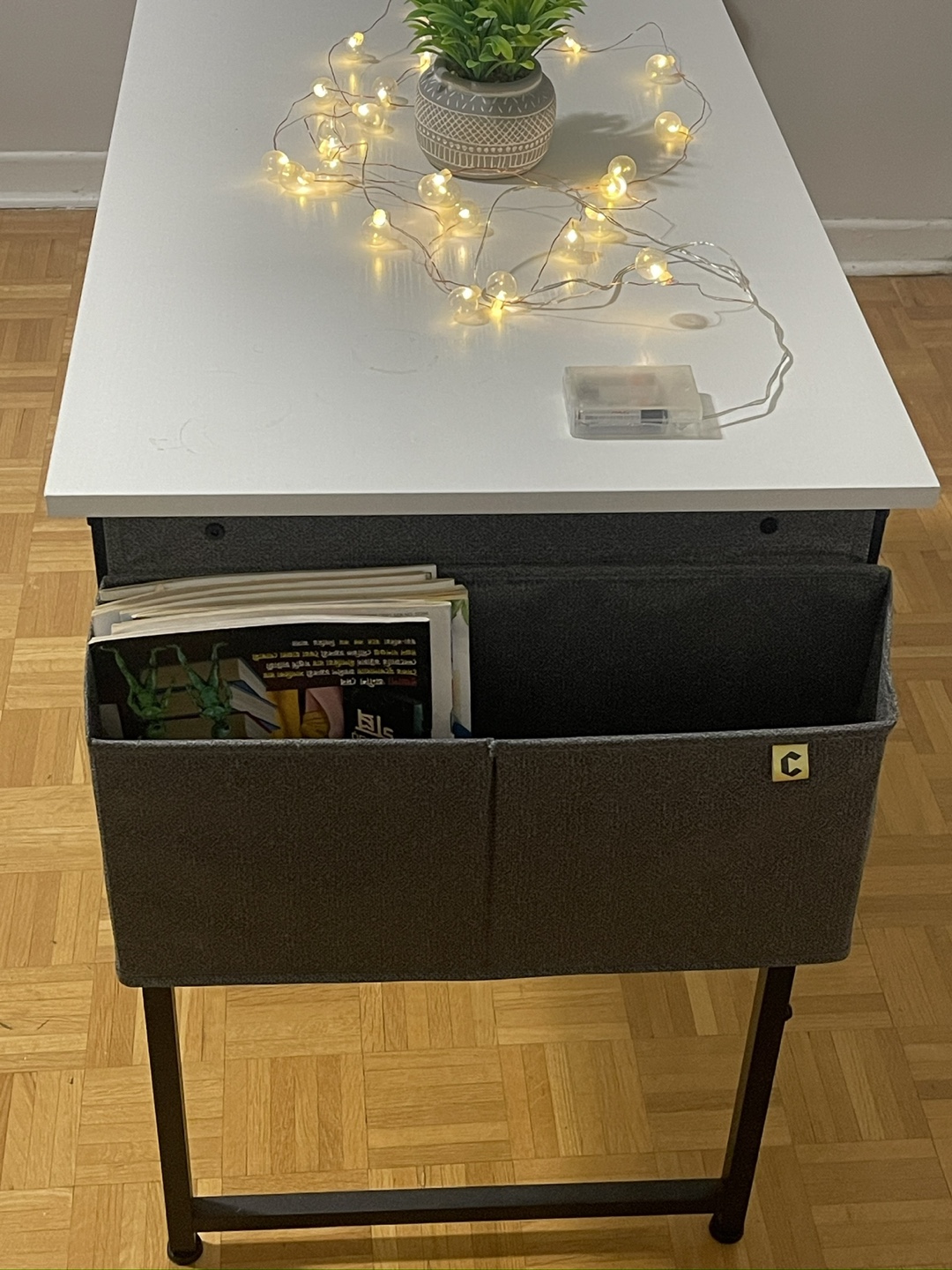 White Standing Laptop table with Storage Bag - photo 2