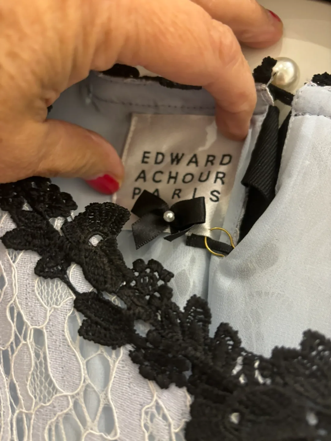 Edward Achour Paris Blue Lace Dress image indicator(2)