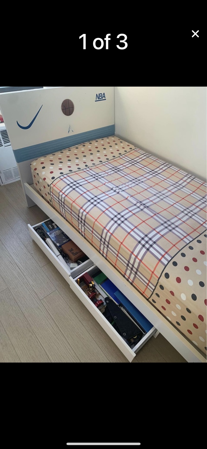 Twin Size Bed Frame with Drawers - photo 3