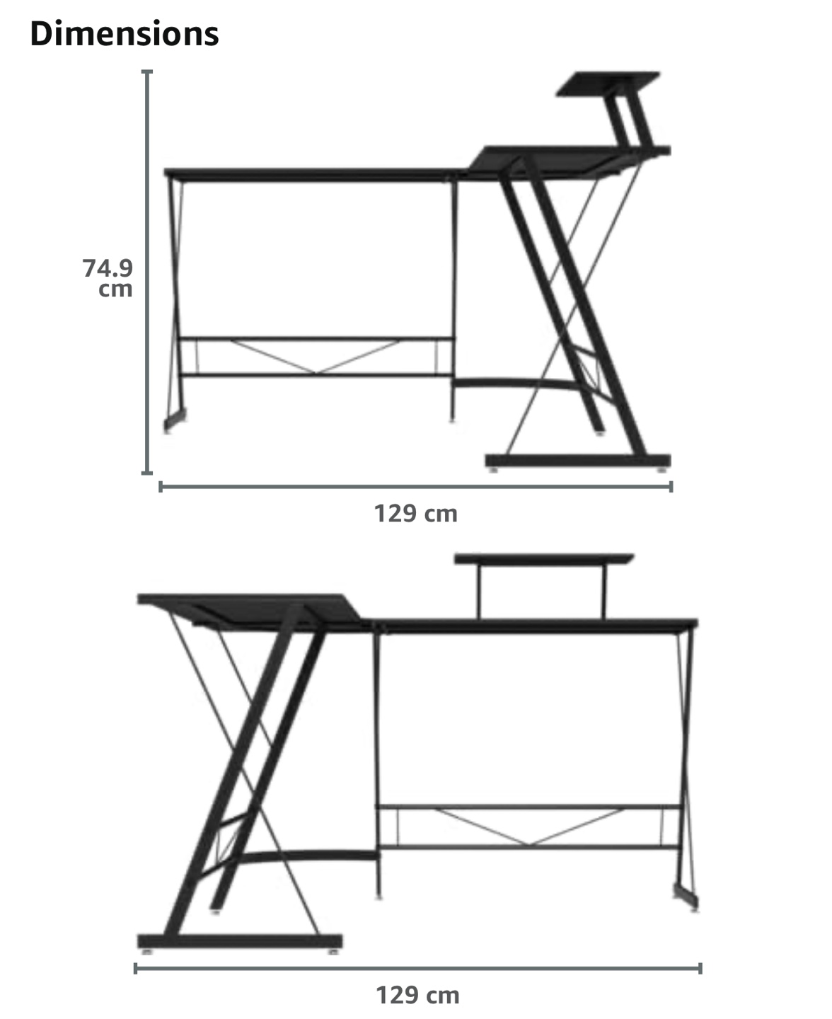 L-Shaped Gaming Desk - Black - photo 2