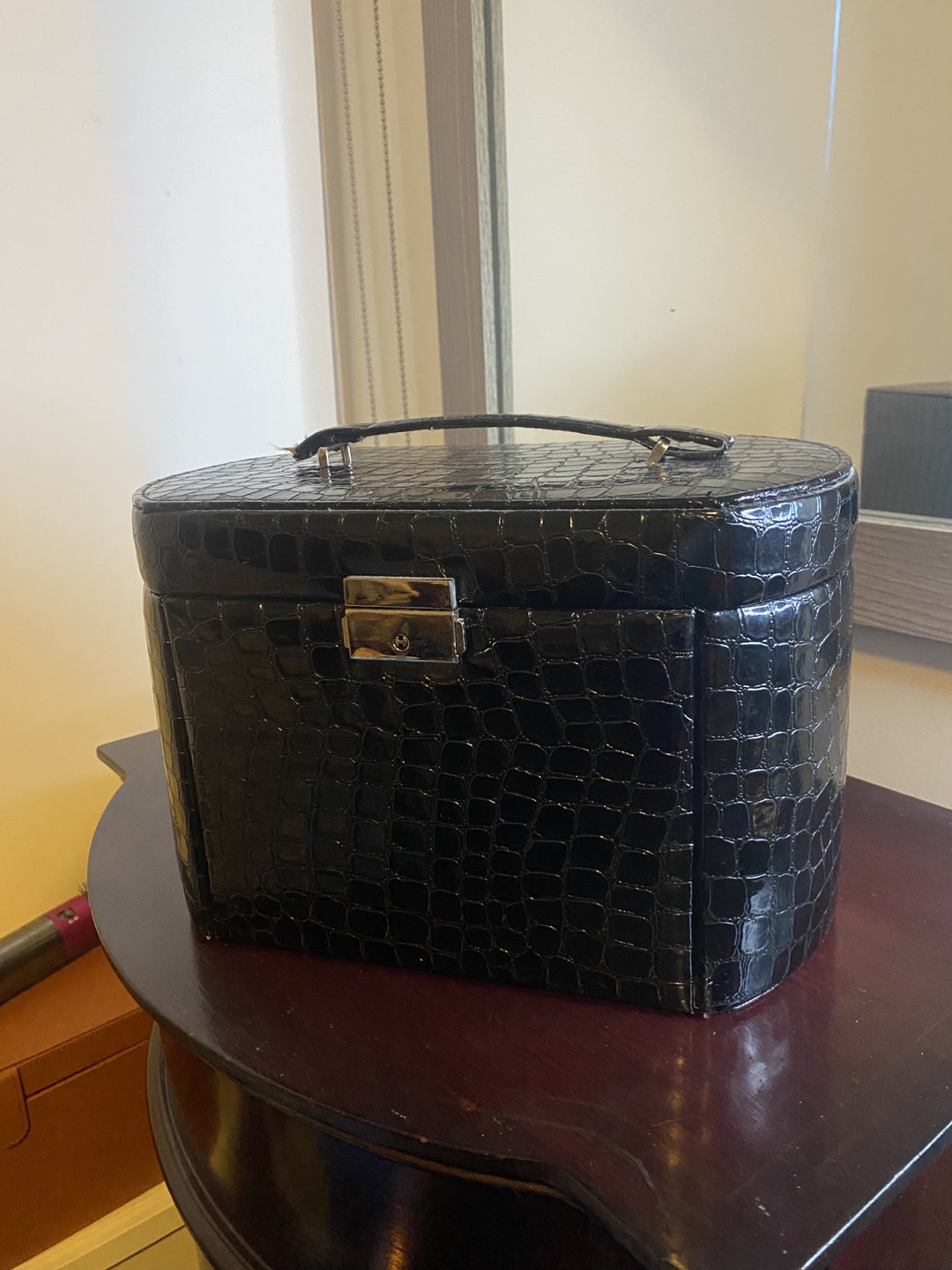 Black Crocodile Pattern Jewelry Box