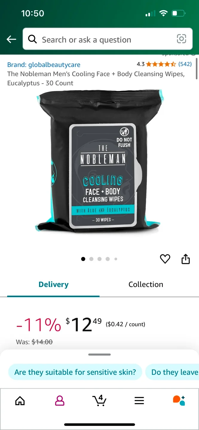 The Nobleman Cooling Face + Body Cleansing Wipes image indicator(4)