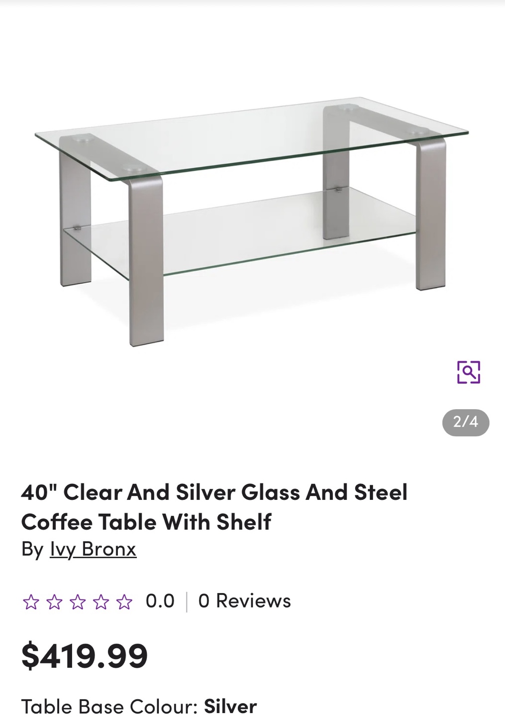 Glass Coffee Table with Metal Legs - photo 4