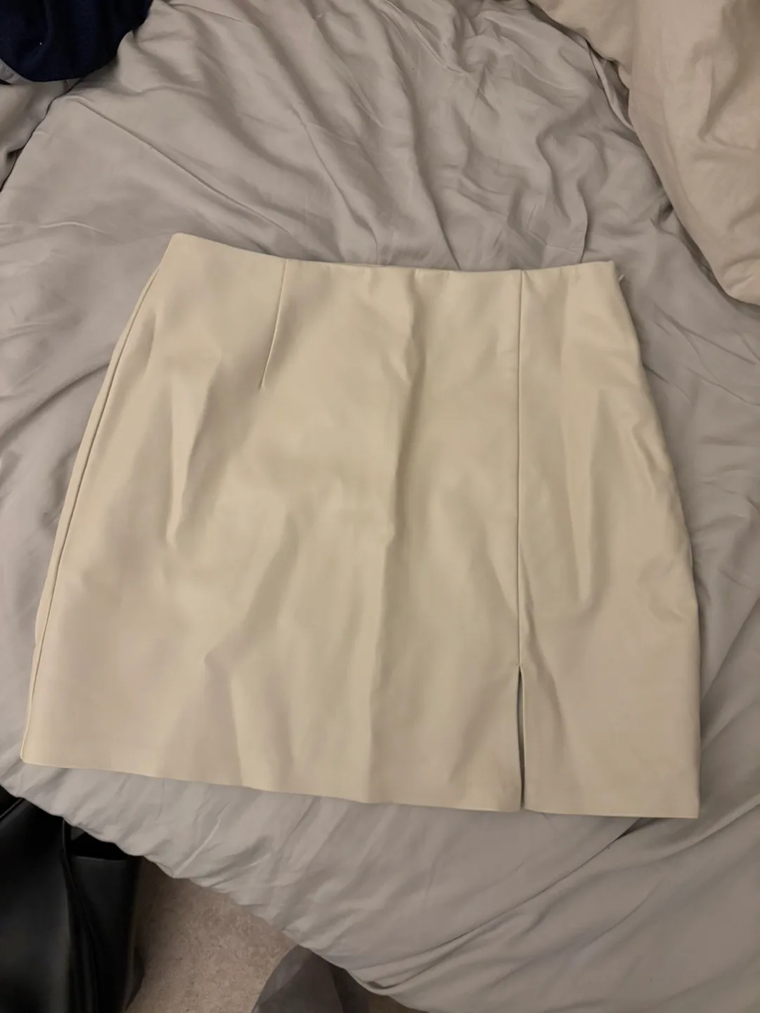 Oak + Fort Beige Faux Leather Mini Skirt thumbnail