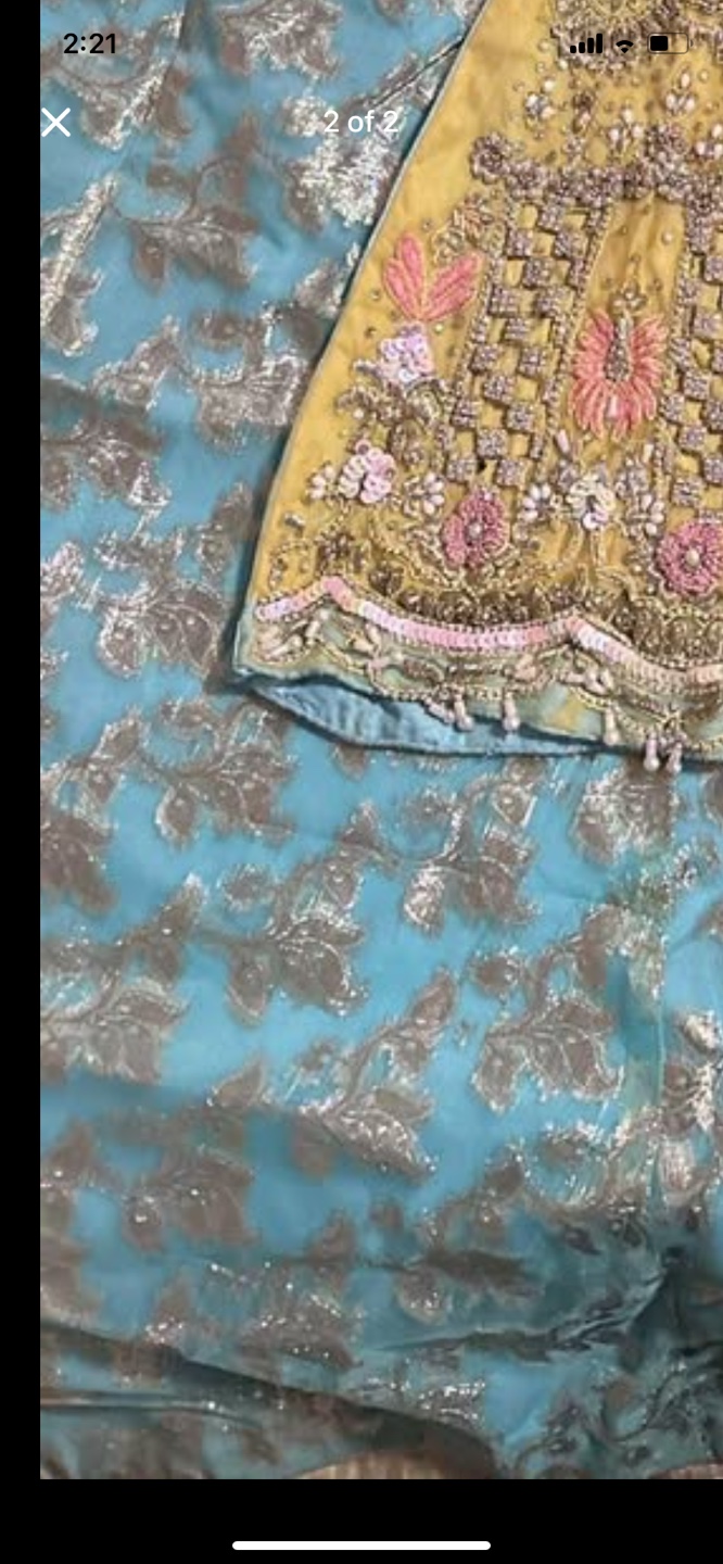 Yellow and Blue Pakistani Suit - photo 3