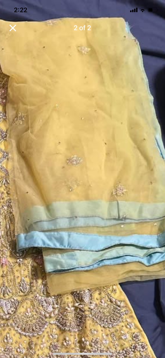 Yellow and Blue Pakistani Suit - photo 5