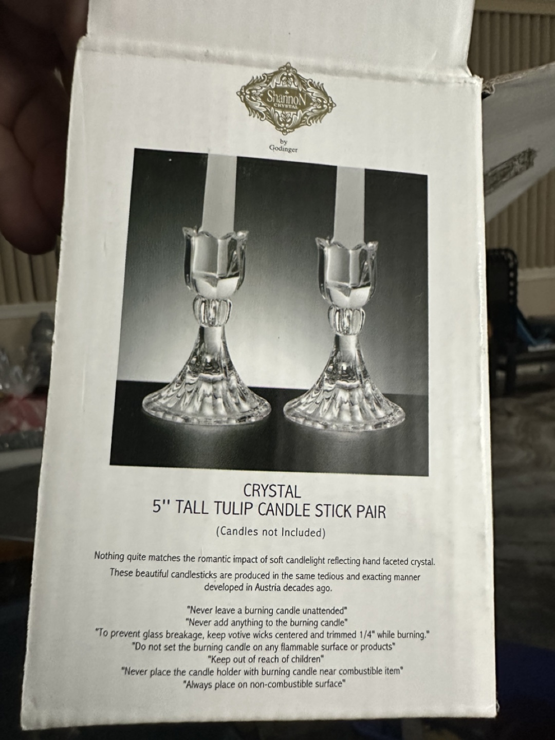 Shannon Crystal by Godinger 5'' Tall Tulip Candlestick Pair - photo 2