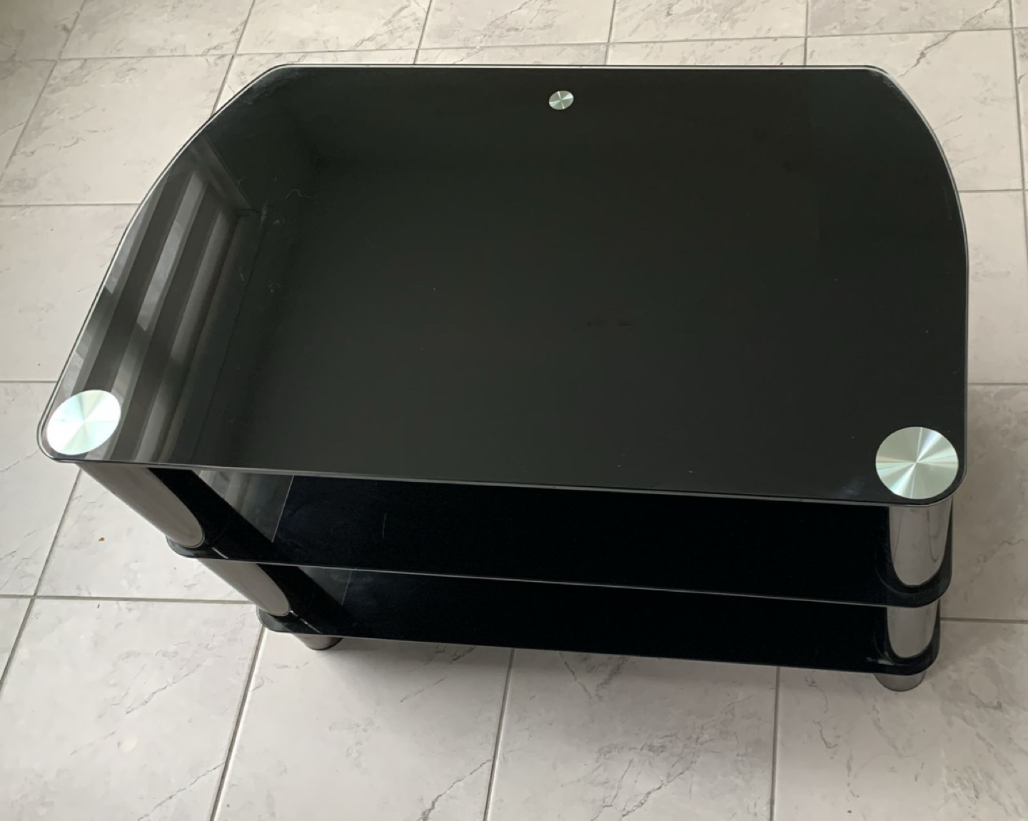 TV - glass stand with chrome legs - photo 2