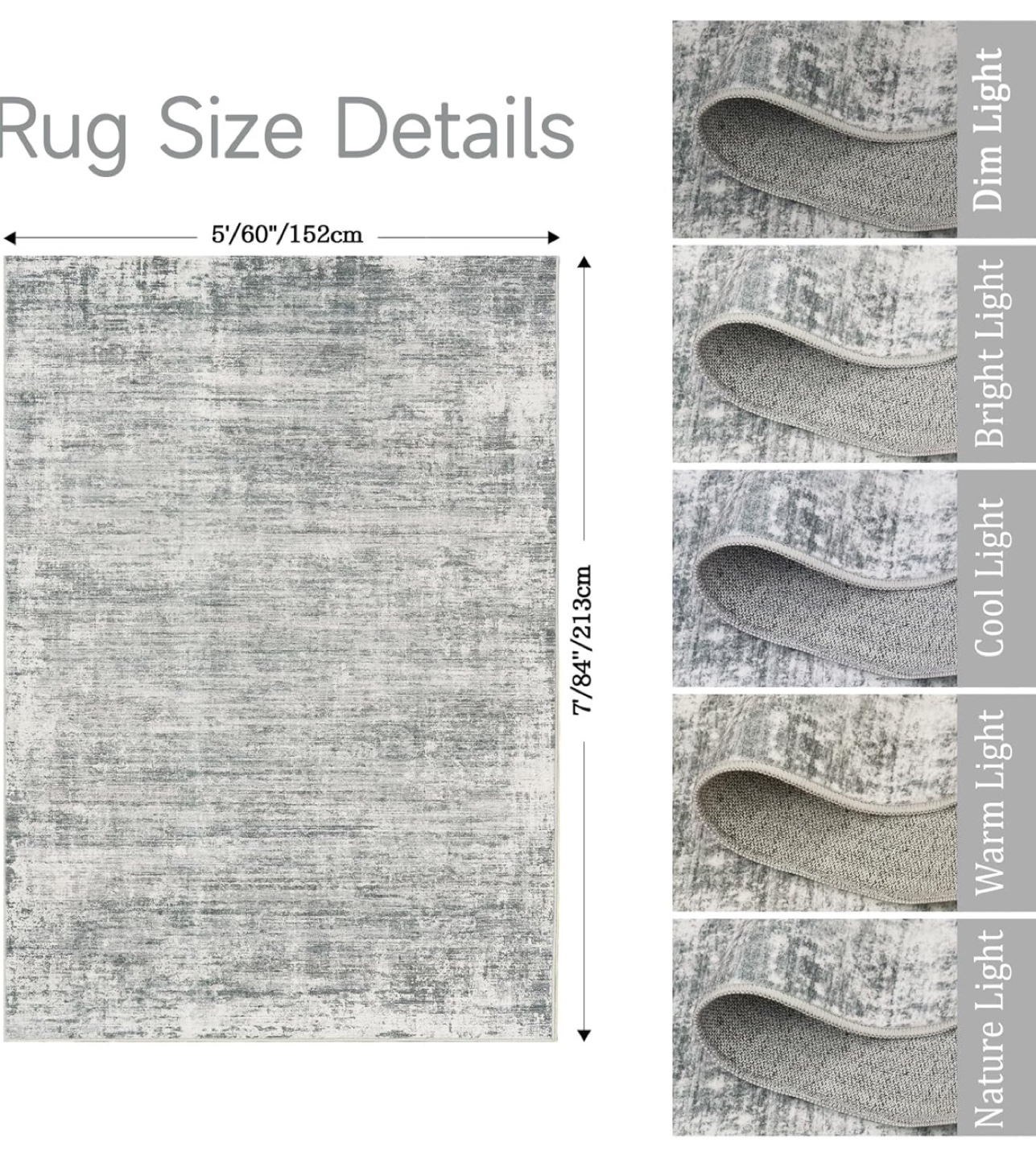 Gray and White Area Rug - photo 2