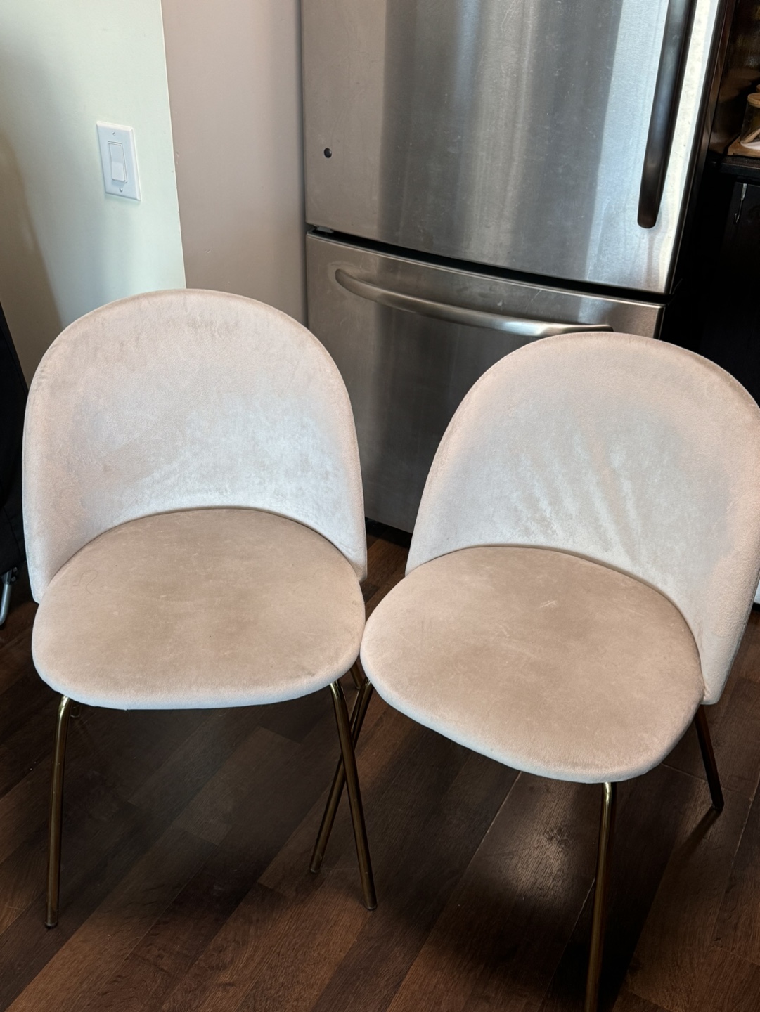 Wayfair Set of 2 Velvet Dining Chairs with Gold Legs