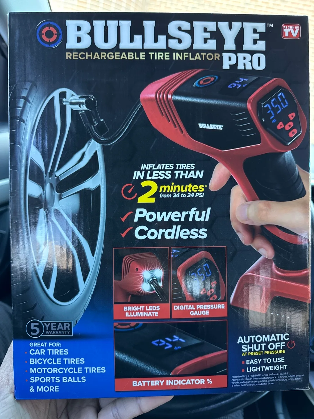 Bullseye Rechargeable Tire Inflator Pro image indicator(5)