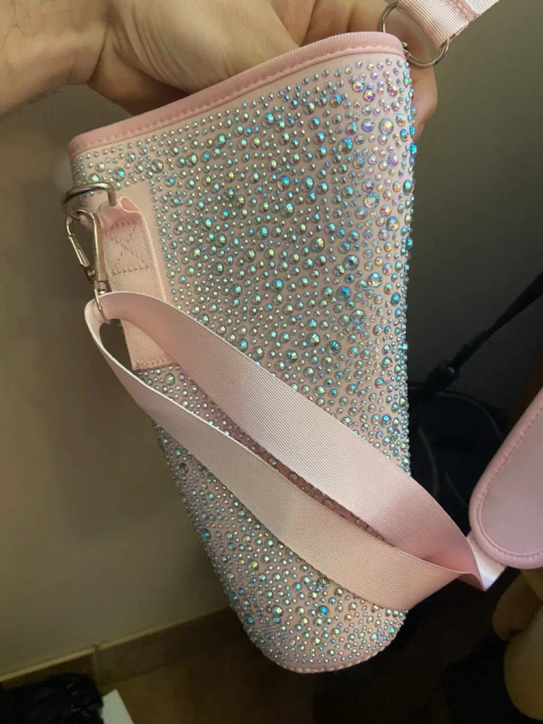 Pink Rhinestone  Water Bottle Carrier image indicator(5)