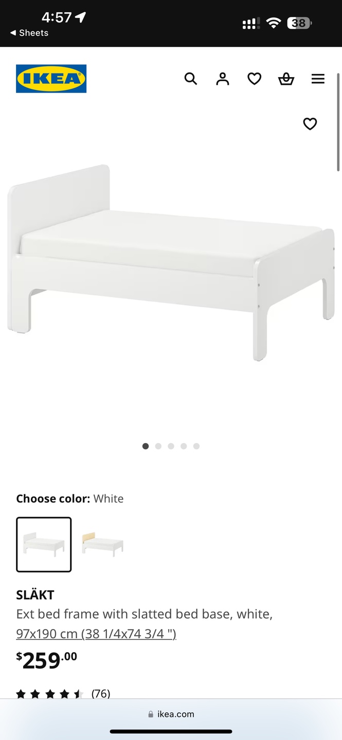 IKEA SLÄKT Bed Frame with mattress - photo 3