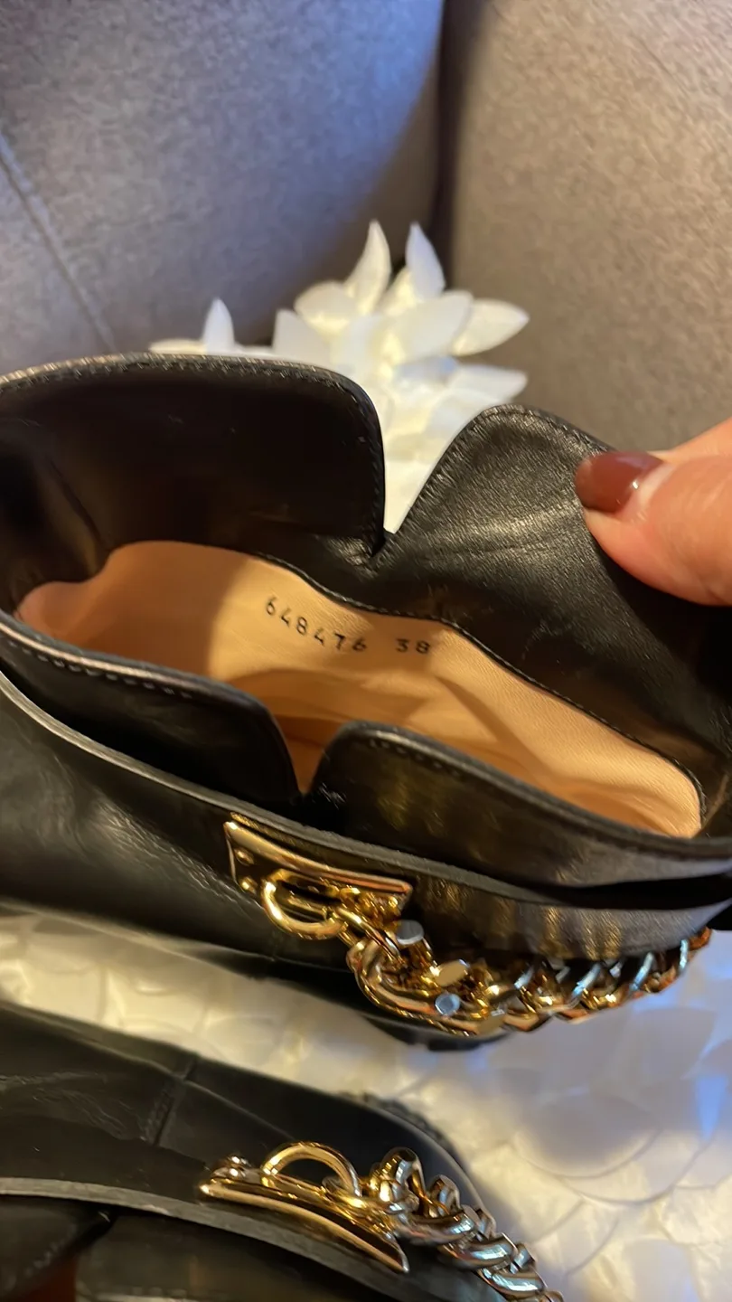 Balmain Black Ankle Boots with Gold Chain image indicator(6)