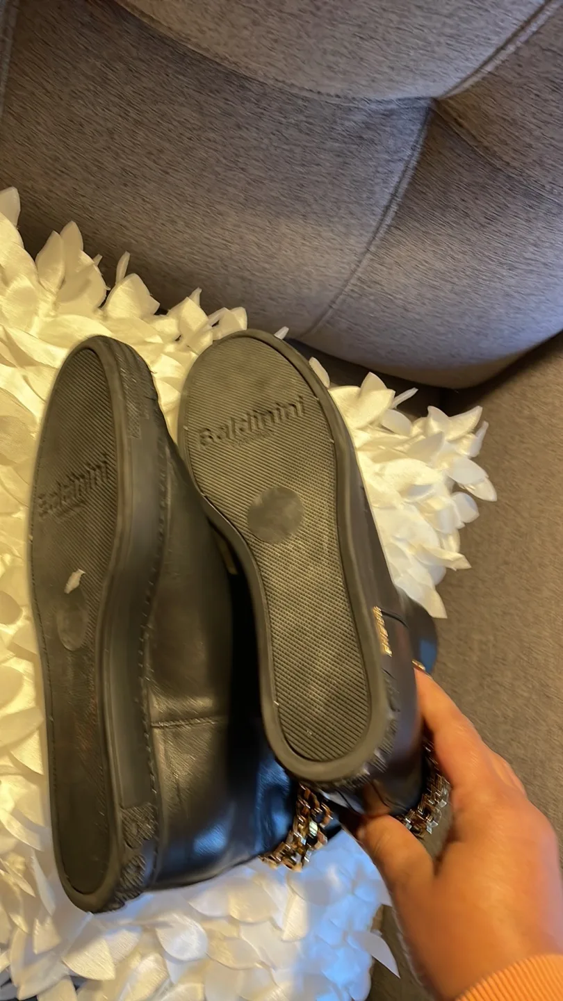 Balmain Black Ankle Boots with Gold Chain image indicator(9)