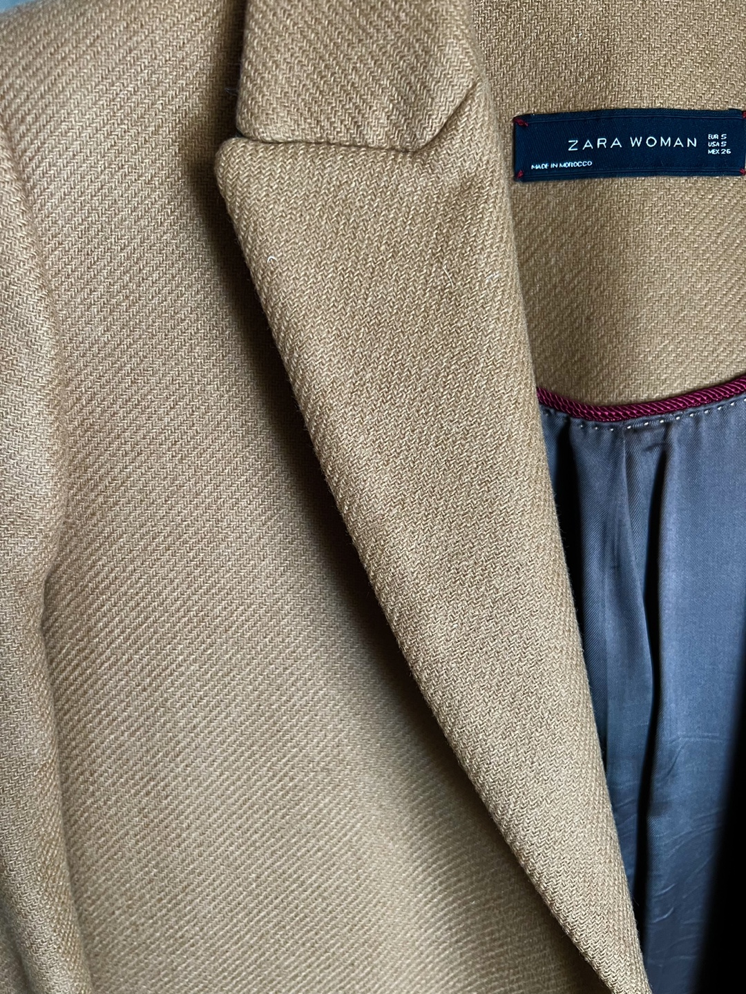 Zara Wool Camel Coat Size Small - photo 4