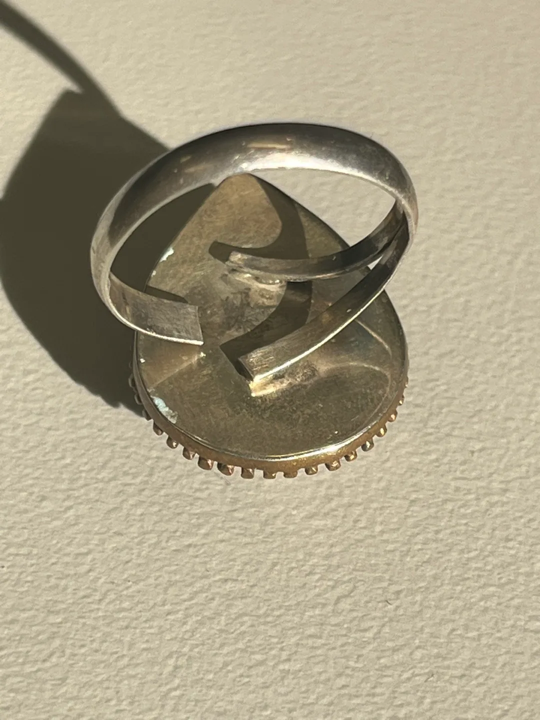 Sterling Silver Ring with Green Stone and CZ and rose gold image indicator(3)