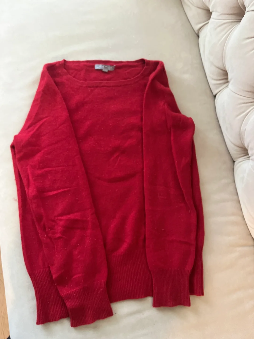 Red Neiman Marcus Cashmere Sweater thumbnail