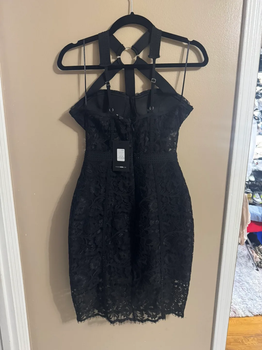 Black Lace Halter Dress image indicator(5)