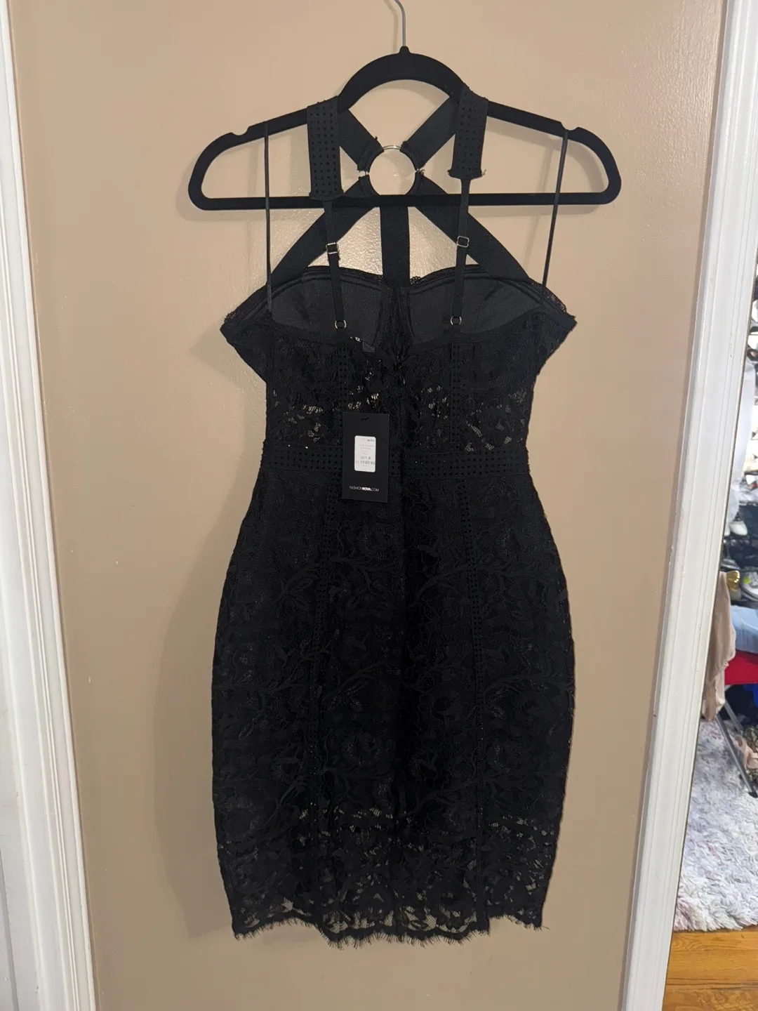 Black Lace Halter Dress image indicator(6)