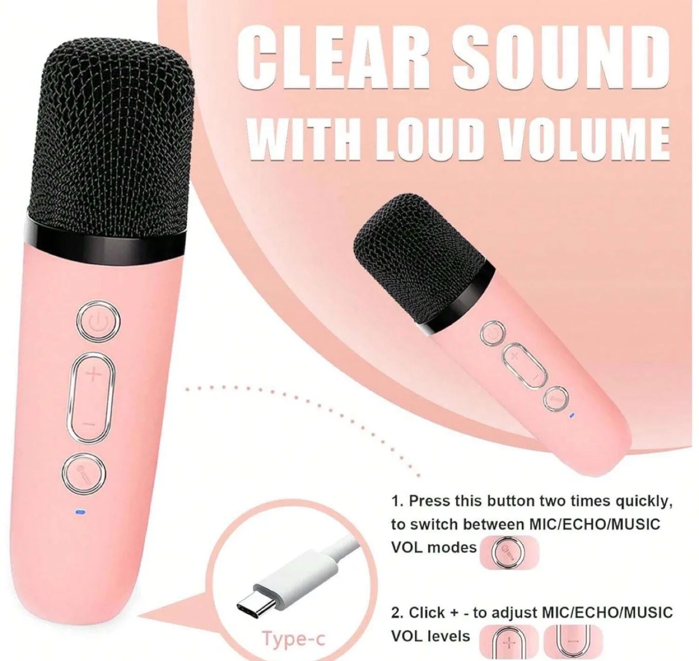 Wireless Karaoke Speaker with Two Microphones image indicator(4)